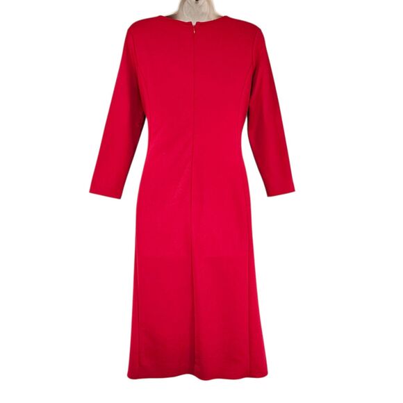 Lands' End Red Faux Wrap Sheath Stretch Dress Women’s Size 6 - Picture 2 of 9